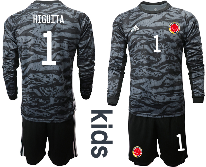 Cheap Youth 2020-2021 Season National team Colombia goalkeeper Long sleeve black 1 Soccer Jersey3